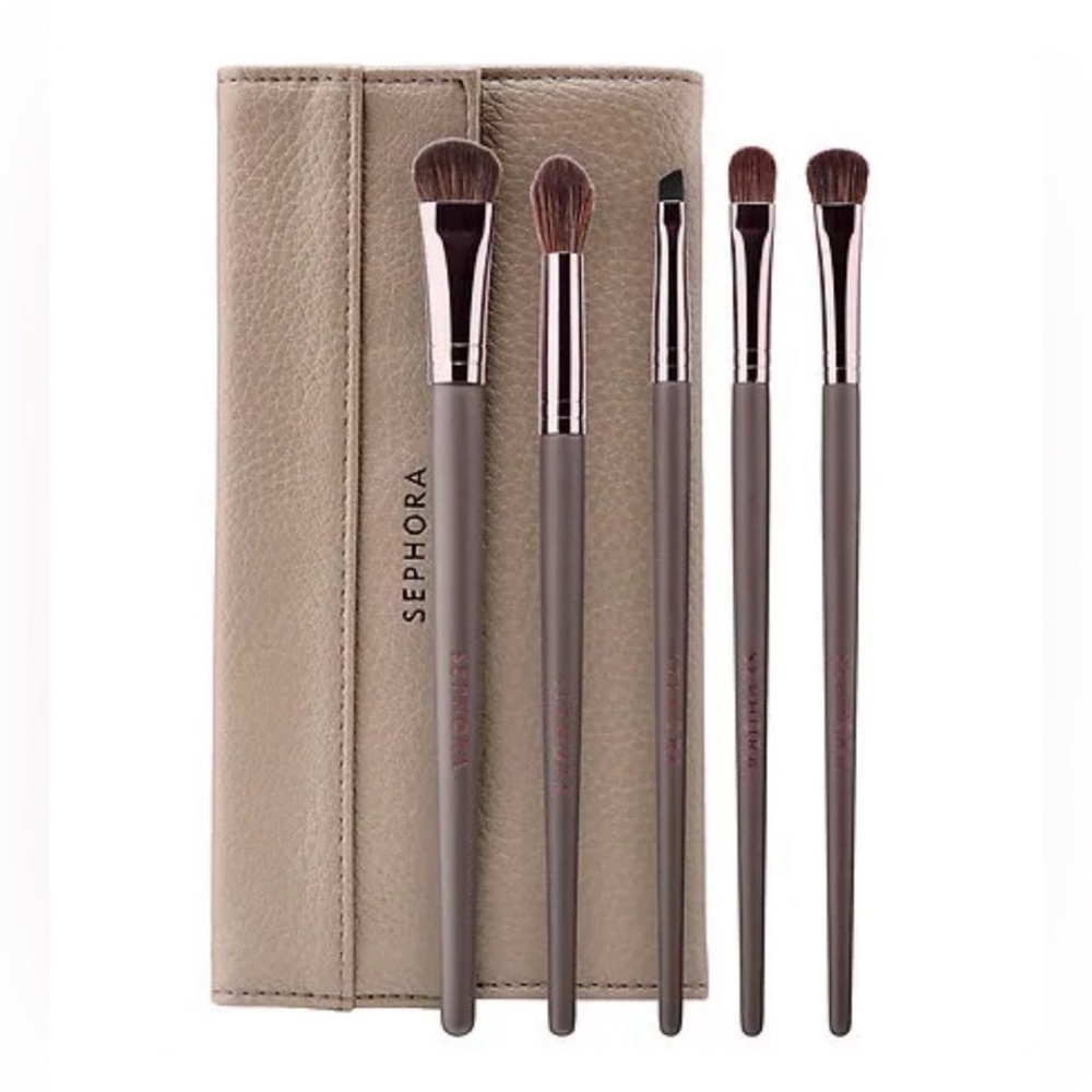 Sephora Uncomplicated Eyes Brush Set Taupe Case